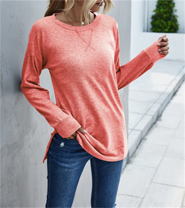 Spring Long-Sleeve Solid Color