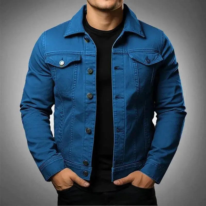 Elegante Herren Jeansjacke Robust Baumwolle