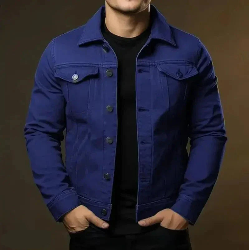 Elegante Herren Jeansjacke Robust Baumwolle