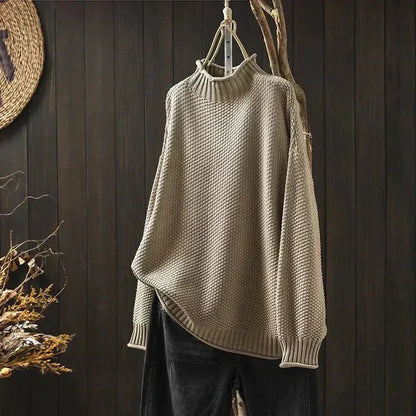 Comfortable Oversized Turtleneck Sweatshirt