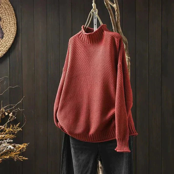 Comfortable Oversized Turtleneck Sweatshirt