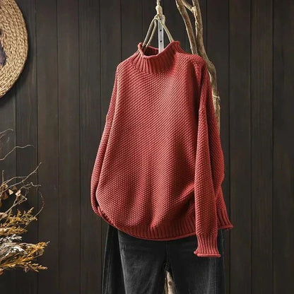 Comfortable Oversized Turtleneck Sweatshirt