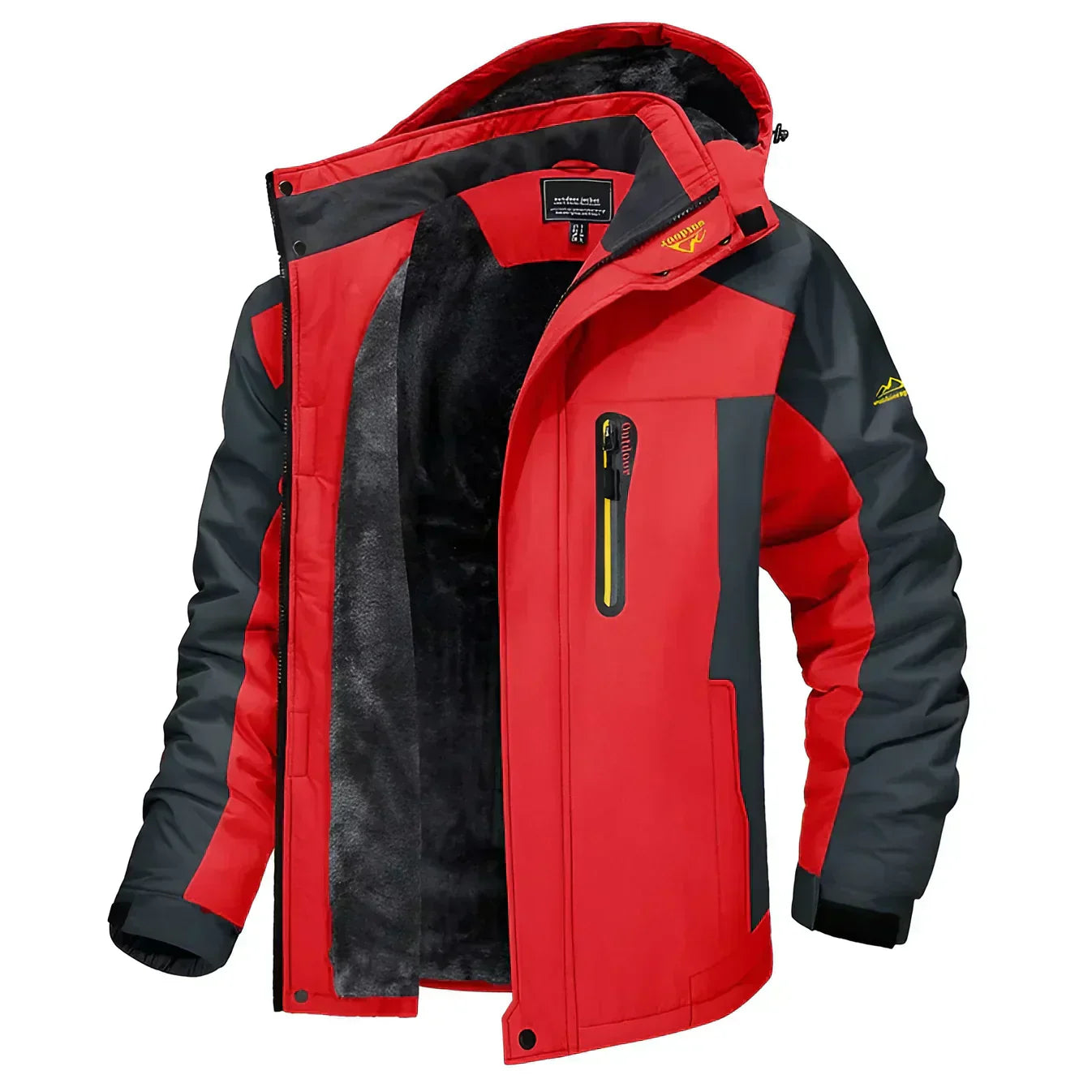 Men's Lined Winter Jacket with Hood