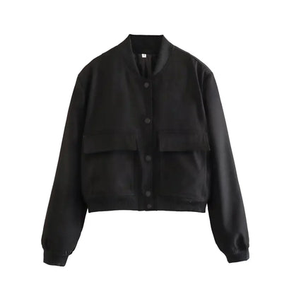 Women's Soft Velvet Bomber Jacket
