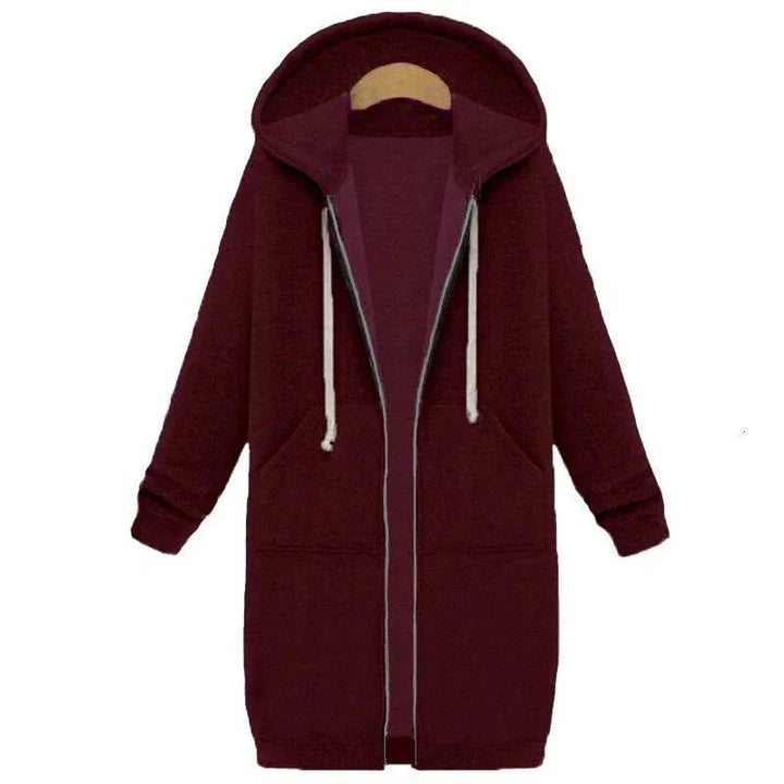 Women's Long Cut Zip Sweatshirt