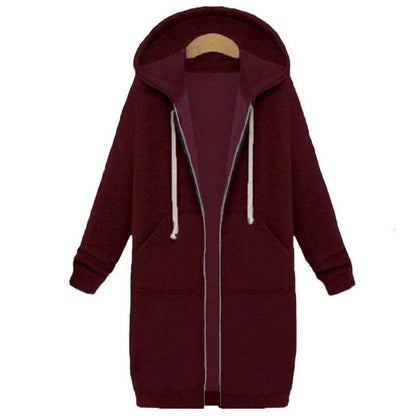 Women's Long Cut Zip Sweatshirt