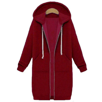 Women's Long Cut Zip Sweatshirt