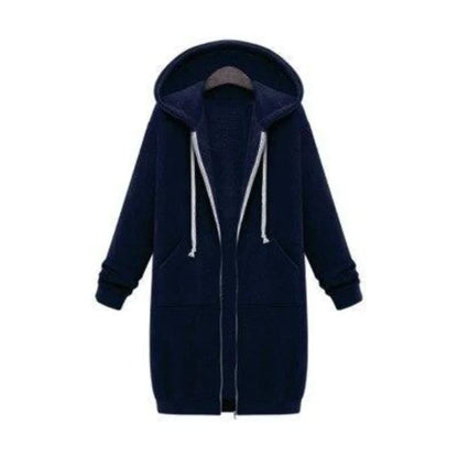 Women's Long Cut Zip Sweatshirt