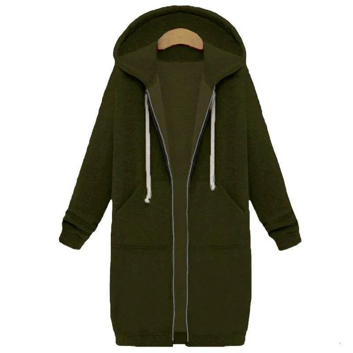 Women's Long Cut Zip Sweatshirt