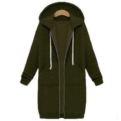 Women's Long Cut Zip Sweatshirt