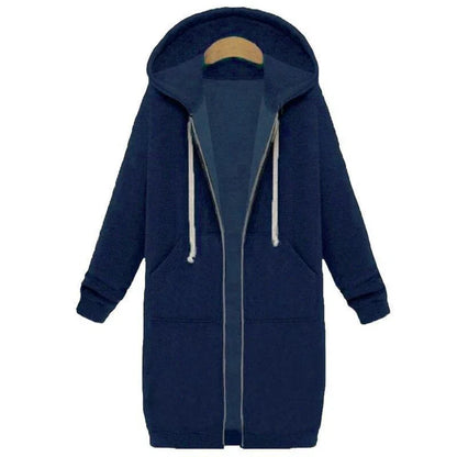 Women's Long Cut Zip Sweatshirt