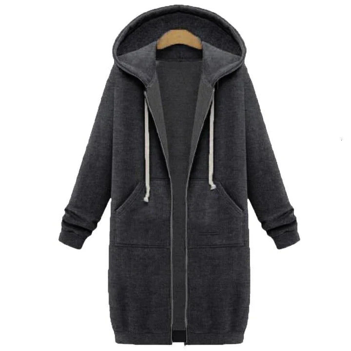 Women's Long Cut Zip Sweatshirt
