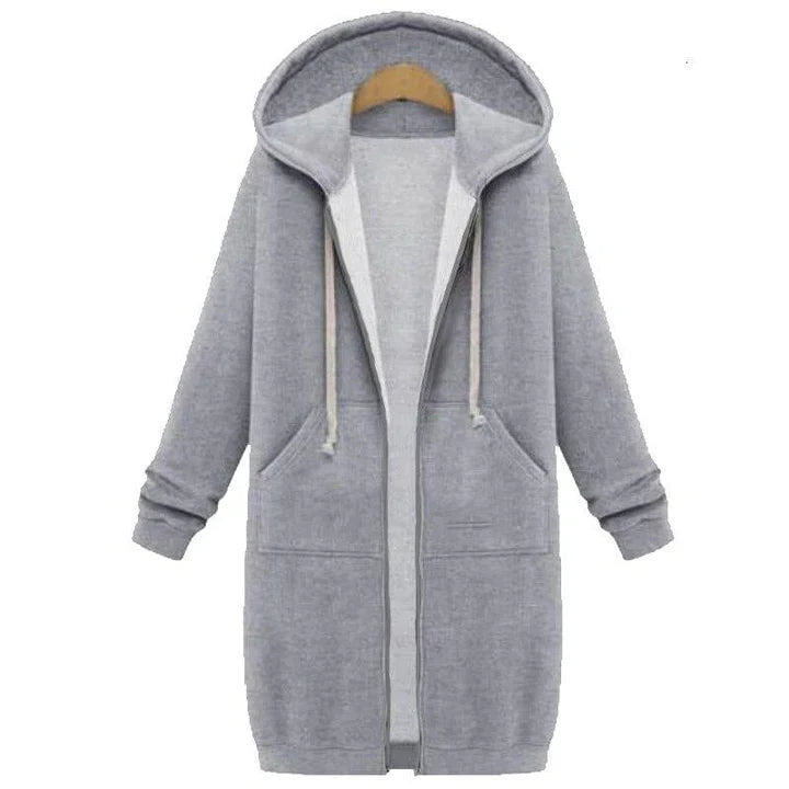 Women's Long Cut Zip Sweatshirt