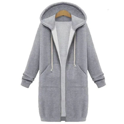 Women's Long Cut Zip Sweatshirt