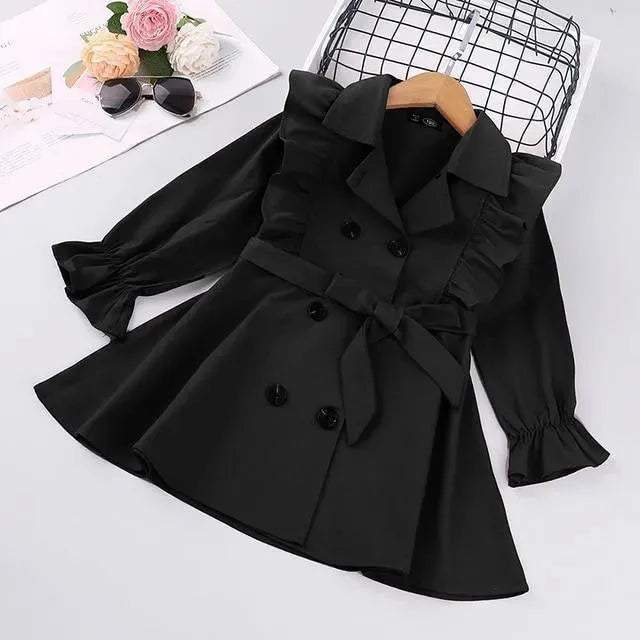Sweet girls' ruffle trench coats