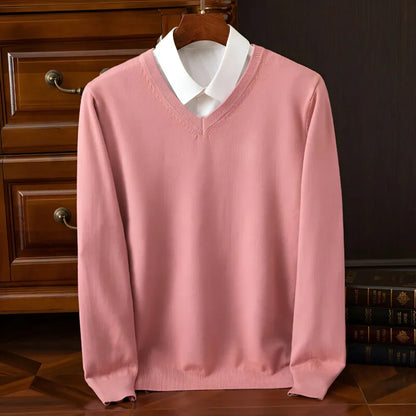 Men's V-Neck Long Sleeve Knitted Sweater