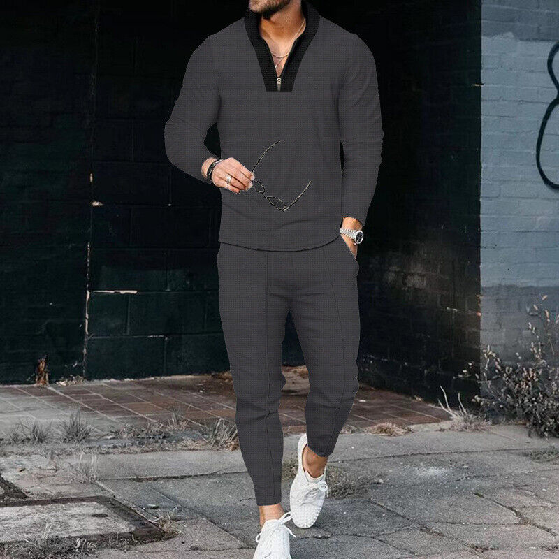 Men's Casual Long-Sleeve 2-Piece Set