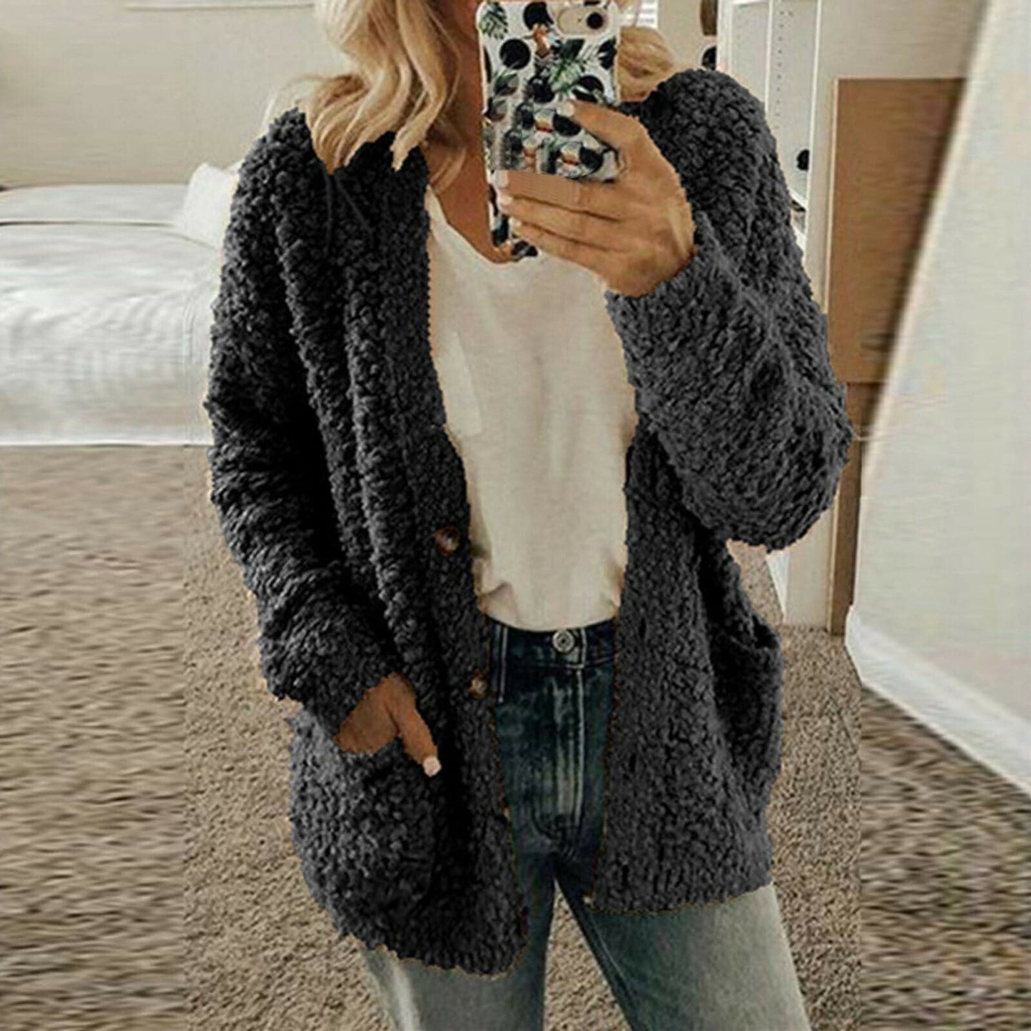 Soft Knit Cardigan Casual Chunky Knit Comfortable