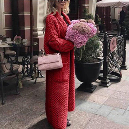Women's Long Knitted Cardigan Elegant Oversized