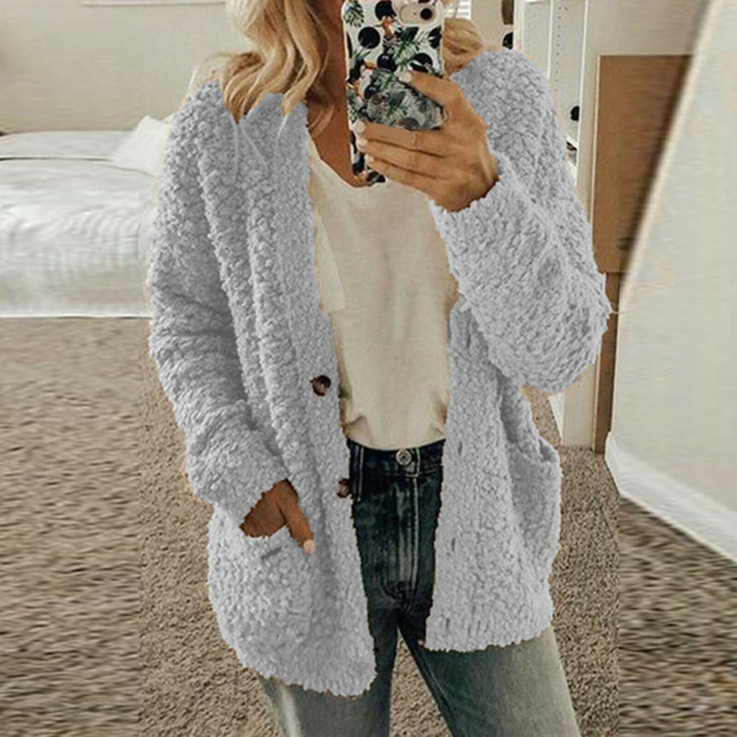 Soft Knit Cardigan Casual Chunky Knit Comfortable