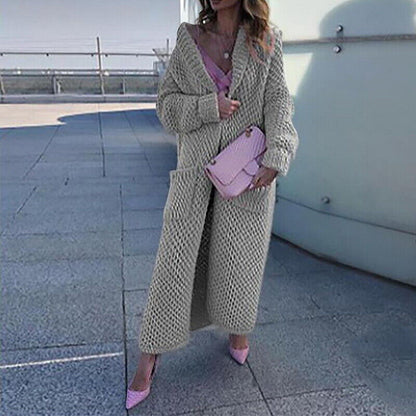Women's Long Knitted Cardigan Elegant Oversized