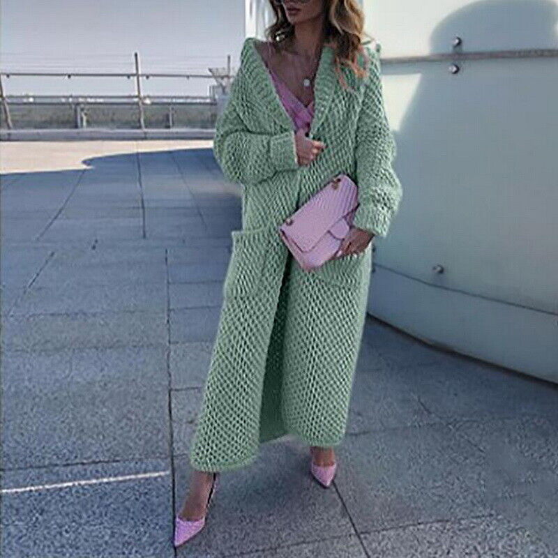 Women's Long Knitted Cardigan Elegant Oversized