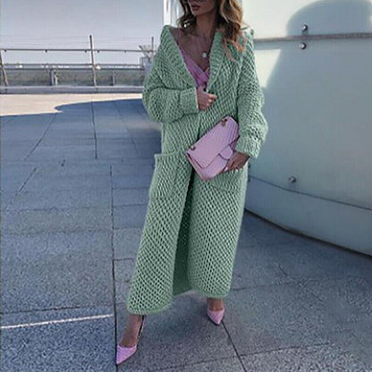 Women's Long Knitted Cardigan Elegant Oversized