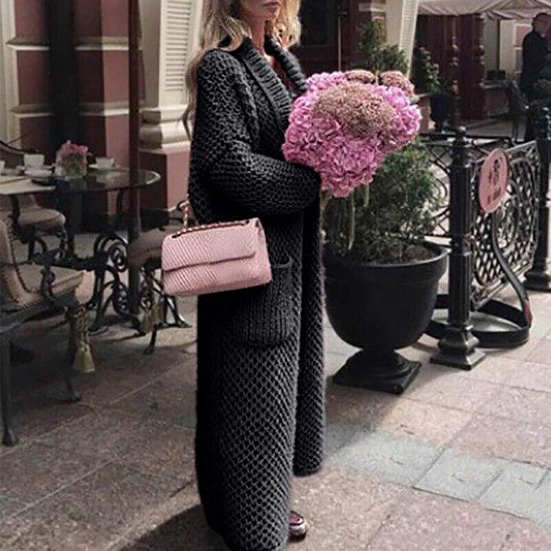 Women's Long Knitted Cardigan Elegant Oversized
