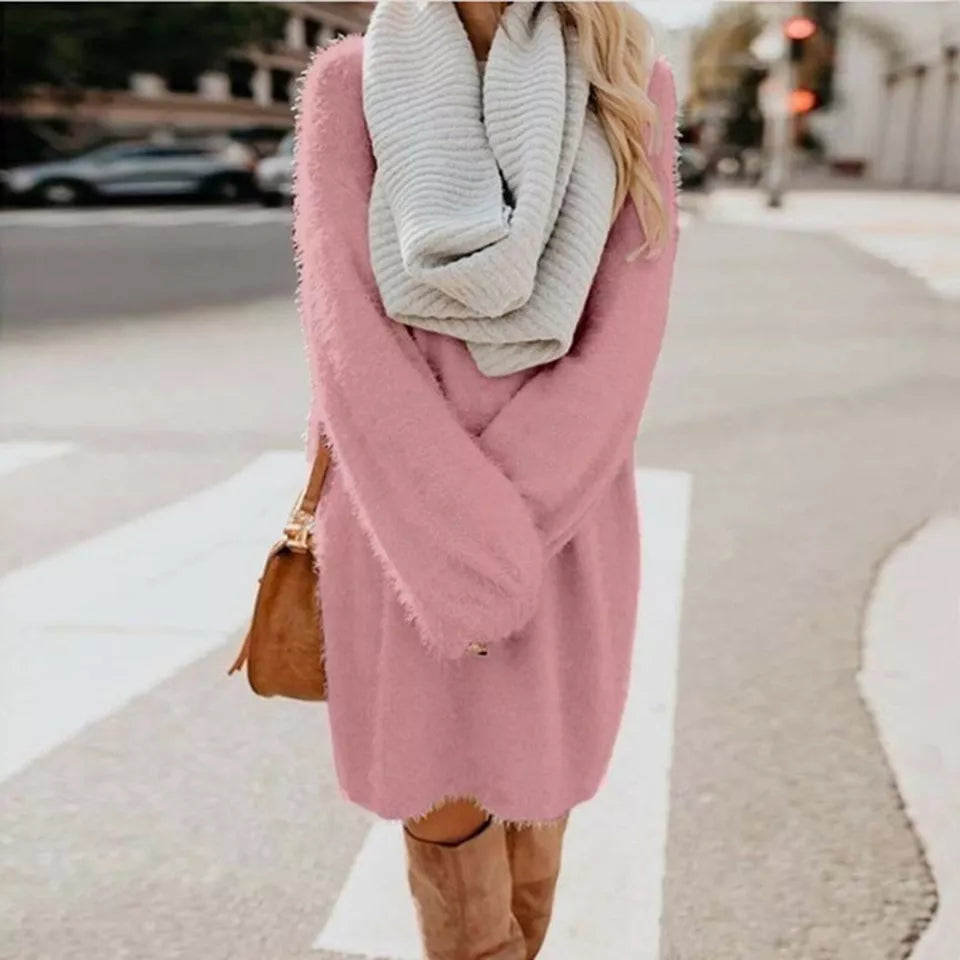 Winterstrickkleid Damen Warm Elegant - IdealeKleiden