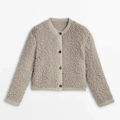 Cozy Bouclé Long Sleeve Cardigan for Women