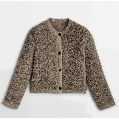 Cozy Bouclé Long Sleeve Cardigan for Women