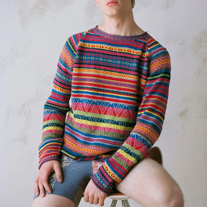 Colorful Round-Neck Sweater
