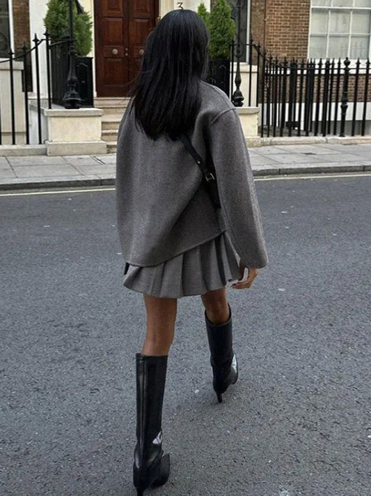 Übergrößene Damenjacke Oversized Stil - IdealeKleiden
