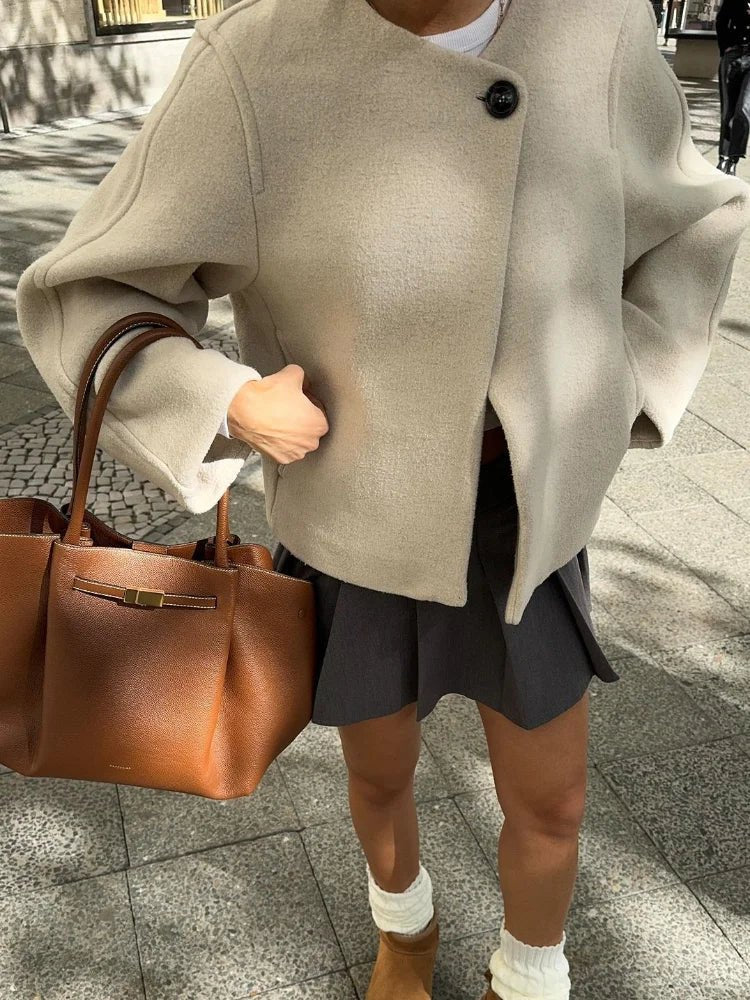 Elegant Button-Front Coat for Women