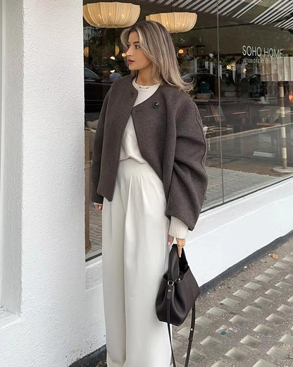 Elegant Button-Front Coat for Women