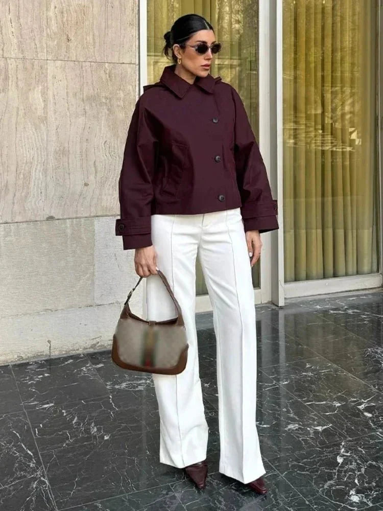 Stylish trench coat with hood
