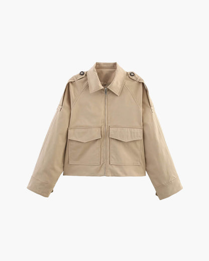 Klassische Trenchcoat Jacke Kurz