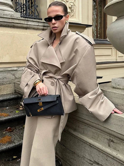 Oversized Trench Coat with Belt