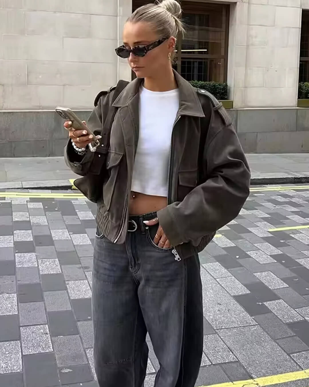 Leather Aviator Jacket Real Suede