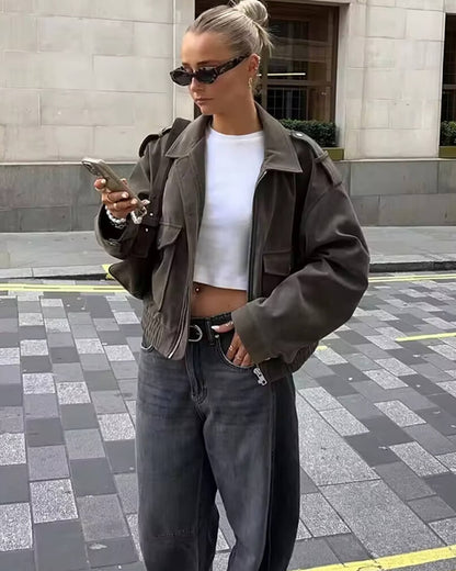 Leather Aviator Jacket Real Suede