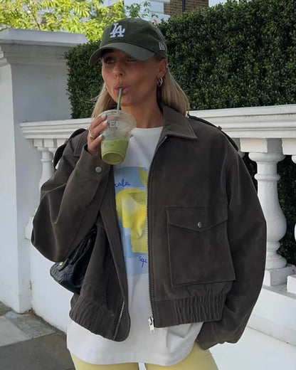 Leather Aviator Jacket Real Suede