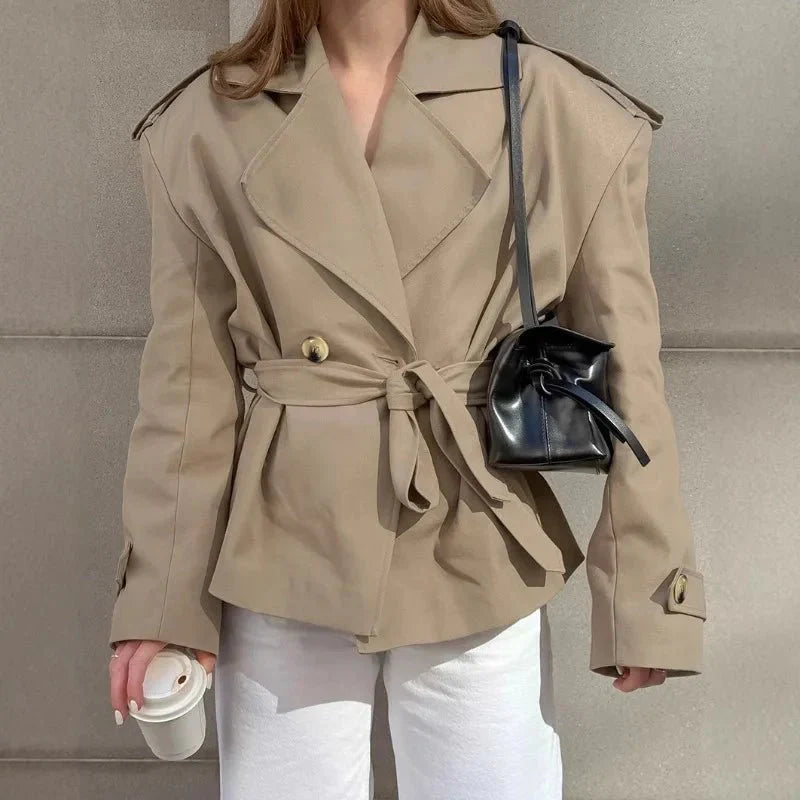 Stylish Women's Short Trench Jacket