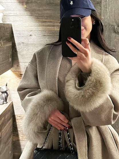 Luxury Faux Fur Coat Women