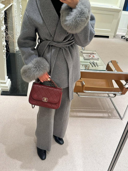 Luxury Faux Fur Coat Women