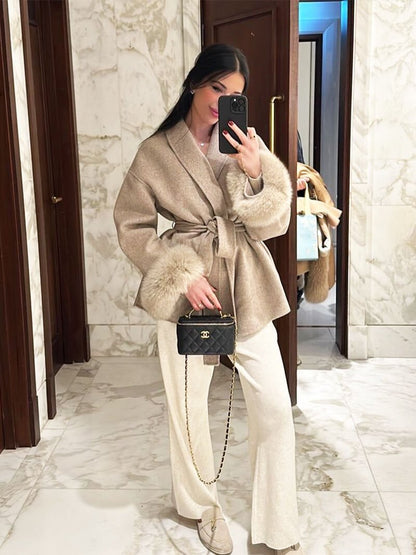 Luxury Faux Fur Coat Women