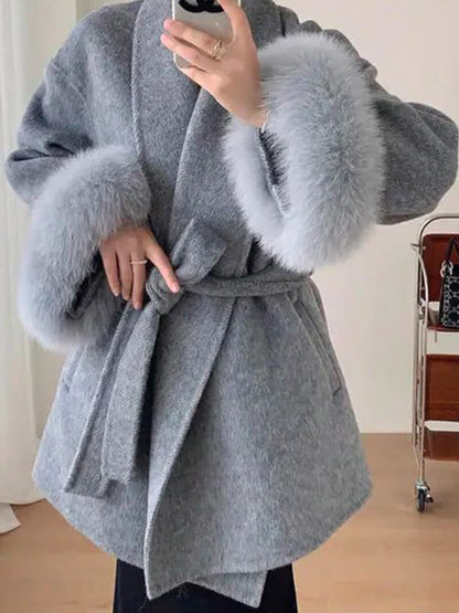 Luxury Faux Fur Coat Women