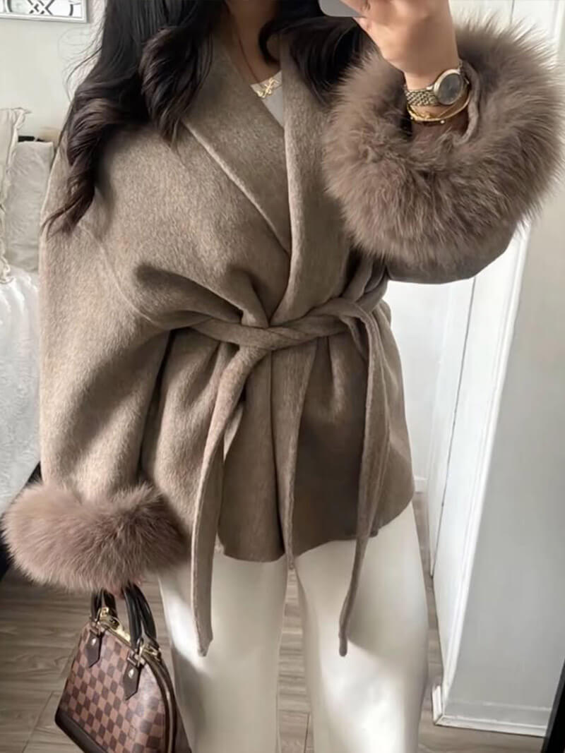 Luxury Faux Fur Coat Women