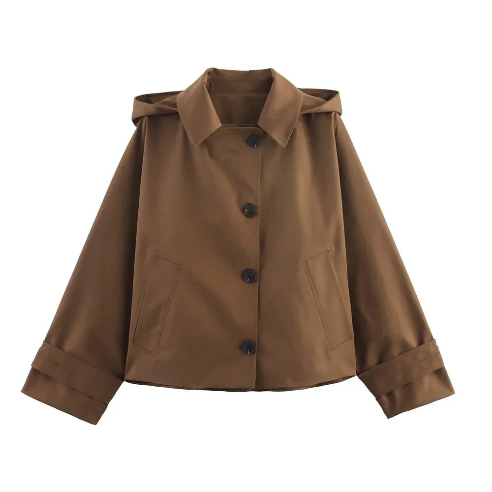 Practical windbreaker jacket with a hood