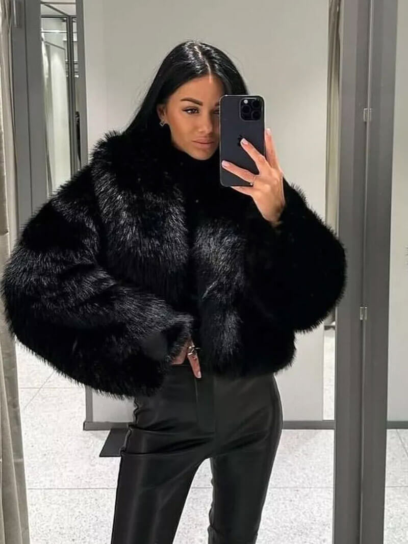 Elegant Vegan Faux Fur Winter Coat