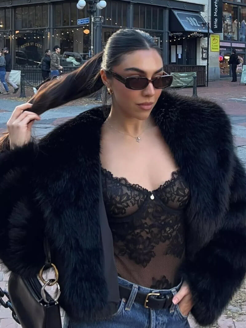 Elegant Vegan Faux Fur Winter Coat